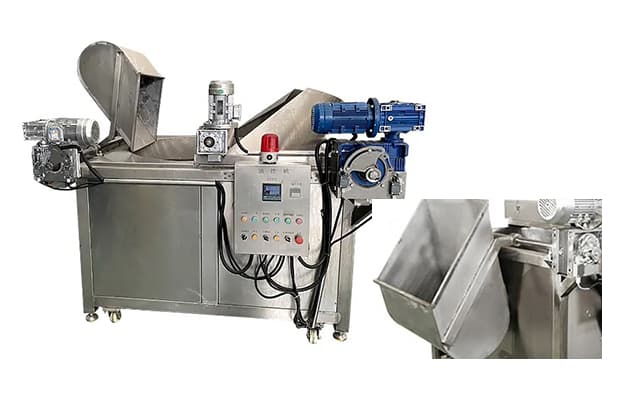 Batch Fryer Electric Round Pot Fryer with feeding hopper