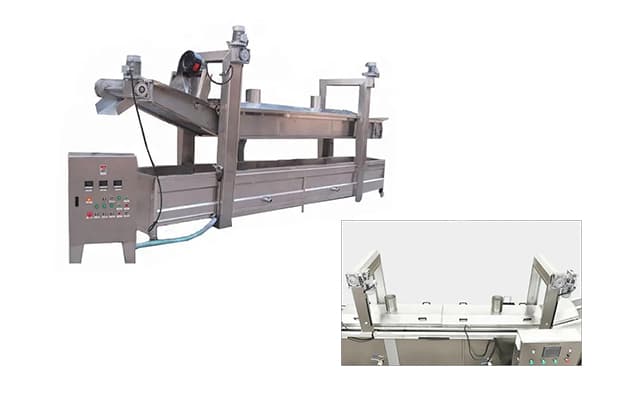 automatic frying machine with lifting devices