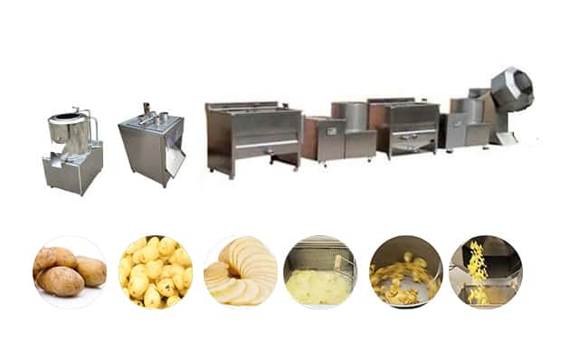 Mini potato chips plant small scale potato making machine