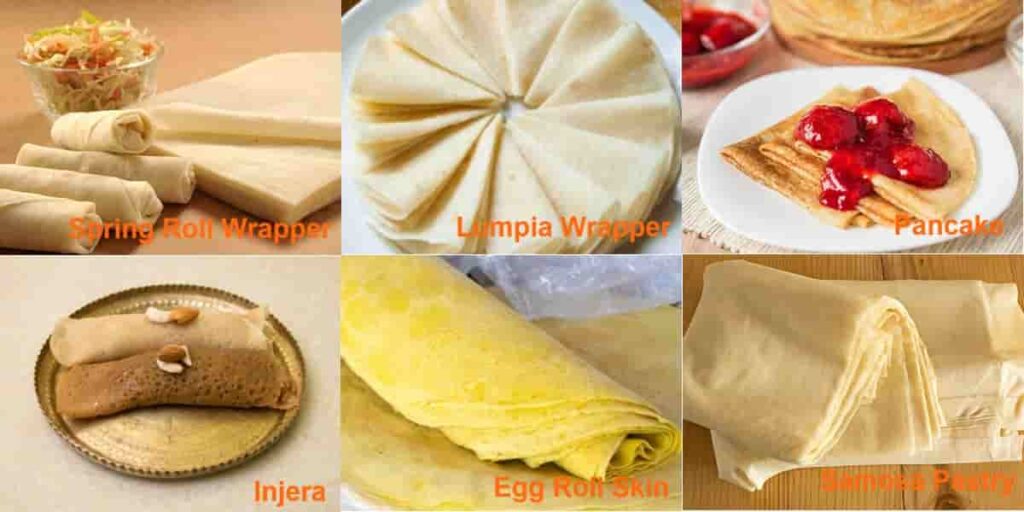 Spring Roll Wrappers Lumpia Wrappers Crepe Pancake Injera Egg Roll Skin