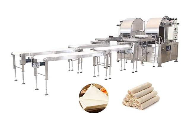 Spring roll wrapper production liine spring roll wrapper making machine