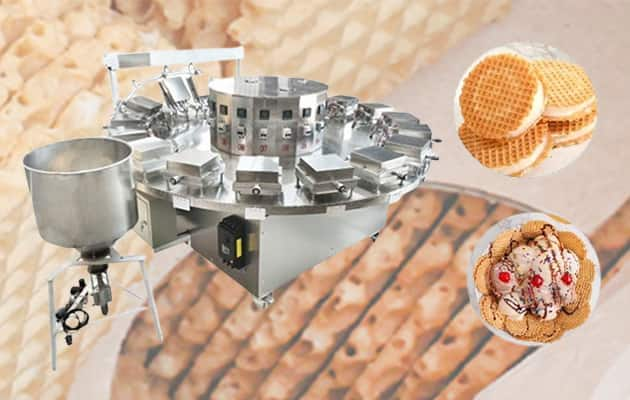 waffle chips maker machine making waffle biscuit for ice cream